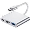 Dewfigs ㅤ Adattatore da USB C a HDMI 4K, 3 in 1 Adattatore USB C HDMI,Convertitore Video Porta USB 3.0 Ricarica PD 100W, Compatibile con MacBook iPad iPhone TV Monitor Proiettore Multiporta, Alta Definizione