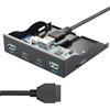 xiwai USB 3.0 HUB 4 porte pannello frontale per scheda madre, 20 pin, cavo di collegamento per alloggiamento floppy da 3,5
