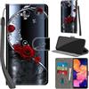 Haninsuze Cover per Samsung Galaxy A10, farfalla rosa | Pelle PU Portafoglio, Porta Carte, Magnetica, Libro, Antiurto Custodia