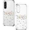 Nuxiady Cover per Samsung Galaxy A56 Sottile silicone TPU Trasparente Antiurto Case Fiore Disegni Antigraffio Bumper Cover per Galaxy A56, Fiore di Farfalla