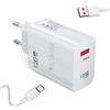 ALUMAR Caricatore ultra veloce 120 W Turbo Charging 5.0 con cavo USB C 6 A per Xiaomi, Redmi Note, Mi,Poco, Samsumg, caricatore USB C ricarica rapida