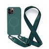 2NSPDRGNI Magnetica Cover con Collana Compatibile con iPhone 13 Pro,Case con Laccio per Il Collo Custodia con Cordino,Verde scuro