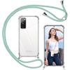 ISOI - Cover con Cordino compatibile con Samsung Galaxy S20 FE, Regolabile Collana Tracolla Laccio Collo, Trasparente Custodia in Silicone TPU Morbido con Paraurti Airbag Antiurto - Verde