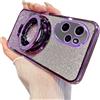 QIWEIQING Custodia per Honor 400 Pro Glitter Trasparente Ragazze Donne, Cover Magnetica Telefono Scintillante Antiurto Protezione Fotocamera Cover per Honor 400 Pro. Purple DS
