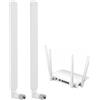 Quonex 2 Pezzi Antenna 4G LTE SMA Maschio WiFi Bi-Bande, Antenna 4G LTE 10dBi Omnidirezionale, Estensione del segnale per Router 4G CPE Modem Scheda WiFi PC Fotocamera Cellulare, Lunghezza 19 cm ad alte