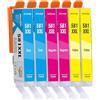 kamo 581 XXL (confezione da 6) cartucce multiple compatibili con Canon CLI-581XXL - per Pixma TS705 TS6350 TR8550 TS6150 TS6351 TR7550 TS6250 TS6151 TS6250 TS6251, TS6350, TS6351, TS6351, TS8150