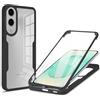 RonRun Cover per Samsung Galaxy S25 Edge, 360 Gradi Antiurto Custodia con Protezione Schermo Integrata Trasparente Rugged TPU Bumper Doppia Protettiva Cover per Samsung Galaxy S25 Edge - Nero