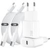 SFVest Set di 2 caricabatterie rapido PD USB-C per iPhone 25W (iPhone 15 25W)