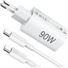 iMangoo 90W per Turbo Caricabatterie Rapido USB C per Xiaomi 15 Ultra POCO X7 F7 Pro F7,Type C Caricabatterie rapido Adattatore Charge-Turbo con 6A Cavo USB C 1M per Xiaomi 15T 14T 13 Redmi Note 14 13 12Pro