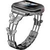 MaEiol Cinturino Metallo per Apple Watch 49mm /45mm /44mm /42mm /46mm(Serie 11/10), Donna Ricambio con Strass Glitterati Farfalla per Apple Watch Ultra/SE/Serie 11 10 9 8 7 6 5 4 3 2 1, Nero