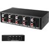 Aicharynic Interruttore Audio 4 in 1 out, Commutatore Audio 3,5 Mm Aux + RCA L/R, Interruttore Audio Bidirezionale, Scatola di Selezione Audio, Splitter Audio Video per Cuffie