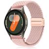 PaceBid 20mm Intrecciato Cinturino per Samsung Galaxy Watch 7/6/5/4 40mm, 44mm/Watch FE/Watch 6 Classic 43mm, 47mm, Nylon Sportivo Magnetico Elastico Watch Band per Galaxy Watch 42mm - Rosa