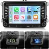 NHOPEEW Autoradio Android da 7 pollici 4 + 64G con USB Type C per VW Passat b6 b7 Golf 5 6 Jetta T5 EOS POLO Touran Seat Sharan Supporta Carplay e Android Auto WiFi GPS + Telecamera posteriore