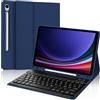 WAVATA Tastiera per Samsung Galaxy Tab S9 FE 10.9/S9 11 2023, Custodia con Tastiera per Samsung S9 FE Magnetica Staccabile Bluetooth QWERTY Layout Italiano, Blu Scuro