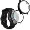 kwmobile 2x Custodia Rigida Smartwatch Compatibile con COROS PACE Pro Cover - Case Vetro Temperato Orologio Fitness - trasparente/nero