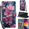 PHINIENLAND Cover per Samsung Galaxy A50 / A50s / A30s Case PU Pelle Custodia [Kickstand] [Chiusura magnetica] [Slot per Schede], Portafoglio Flip Custodia per Samsung A50,Fiori
