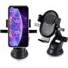 TUDO Supporto per telefono da auto antiurto per auto, forte aspirazione, rotazione a 360 gradi, rilascio con un pulsante - Supporto universale per parabrezza per telefoni cellulari da 9,7-17 cm