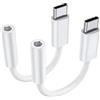 MDLSDE Adattatore da USB-C a Jack da 3,5 mm Adattatore da USB-C a Jack per Cuffie da 3.5 mm con DAC Audio Digitale Auricolari di Tipo C ad AUX per iPhone 15 Samsung Galaxy S24 S23 Huawei Pixel 4 3 Bianco