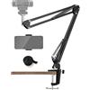 Tentucro Tencro - Supporto a sospensione, con braccio a forbice, per cellulare, fotocamera e webcam, compatibile con webcam Logitech C920/C930/C922/C615 e altri dispositivi con filettatura da 1/4