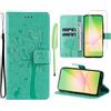 Oududianzi - Cover per Samsung Galaxy A56 5G Libro Flip Custodia Portafoglio Pelle PU Silicone TPU Antiurto [1X Vetro Temperato] [Slot Schede][Chiusura Magnetica][Funzione Stand] - Verde