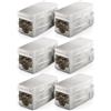 deleyCON 6 Pezzi CAT 7 Accoppiatore Connettore Adattatore Metallico Patch Cable LAN DSL Ethernet RJ45 Estensione 2x RJ45 Presa 600 MHz 10Gbps Argento