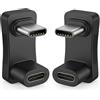 TASSFROO 2 adattatori USB C 180 gradi a forma di U, adattatore angolare USB C maschio a femmina, 100 W PD ricarica rapida e trasferimento dati 10 Gbps, convertitore video OTG 4K a 60 Hz, compatibile con Steam