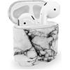 MyGadget Cover Rigida Compatibile con Apple AirPods 1 e 2 Generazione - Case Protettiva per Cuffie Auricolari - Skin in Bianco Marmo