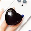 Arthevermil Cute Heart Phone Grip - Kawaii Black Crystal Love Handle Phone Grip, Large 3D Shiny Phone Holder Stand Compatible with Kindle, iPhone, Phone Charms and Accessories for Girls and Women