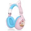 esonstyle Cuffie Bambini, Cuffie Over Ear Bluetooth 5.4 con Microfono, Luci LED Cat Ear, Cablate/Wireless per Scuola/iPad/Tablet/Smartphone