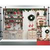WaWbackdrop WaW 3 x 2,5 m Bianco Legno Armadio da Cucina Sfondo Fotografia Natale Sfondo Fotografico Tessuto per Studio Fotografico