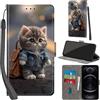 Haninsuze Cover per iPhone 13/ iPhone 14 Custodia Cover Pelle Libro Portafoglio con Porta Carte Magnetica Protezione Antiurto Cuoio Flip Case Custodia Cover per iPhone 13/14, Gatto