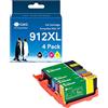 G&G Cartucce compatibili per cartucce HP 912 XL XL 912XL Multipack per HP OfficeJet Pro 8020 8022e 8010 8012 8013 8014 8015 (nero, ciano, magenta, giallo)
