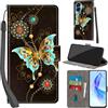 Haninsuze Cover per Honor 90 Lite 5G Custodia Cover Pelle Libro Portafoglio con Porta Carte Magnetica Protezione Antiurto Cuoio Flip Case Custodia Cover per Honor 90 Lite, farfalla verde