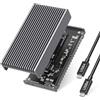 GEWOKLIY Alloggiamento SSD M.2 NVMe da 40 Gbps, alloggiamento esterno in alluminio USB C compatibile con Thunderbolt4/3 8 TB SSD adattabile, lettore SSD PCIe Gen4 M.2 compatibile con chiave M B+M (MC40-Gray)