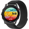 GIOPUEY Cinturini Compatibile con Garmin Forerunner 255, Nylon Traspirante Sport Loop Cinturino in Morbido Nylon Intrecciato Strap Band - Black