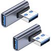 La Brodée Adattatore USB 3.1 da 90 Gradi 2 Pack, angolo sinistro USB A maschio a femmina cavo di estensione del convertitore USB 3.1 adattatore connettore di espansione per PC, laptop, caricatore USB A, Power
