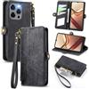 MOJIA Cover per Doogee Note 58 / Note 58 PRO, [Anti Caduta Anti Graffio] Custodia Flip Wallet in Pelle di Alta qualità con Porta Carte e Supporto. Nera