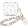 DiyGody Custodia Compatibile con AirPods 3 Generazione con Portachiavi, Cover Protettiva con Motivo di Fiore di Camelia per Ragazze, Case in TPU Trasparente Inodore Antipolvere AntiGraffio Antiurto