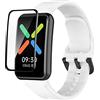 GIOPUEY Cinturini Compatibile con Oppo Watch Free, [2 in 1] TPU Silicone Cinturino + 3 Pezzi Pellicola Protettiva, [Resistente all'Usura] [Traspirante] - Bianco