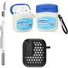 LEWOTE 3 in 1, compatibile con Apple Airpods (2nd/1st Generation), custodia protettiva e divertente con kit di pulizia portachiavi (VSL)