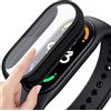 Msm-case nero con Pellicola Protezione Schermo Vetro Temperato per Xiaomi Mi band 7 , 9H Durezza PC Case,Bumper,Sottile Case Protettiva Completa per Smart Mi band 7
