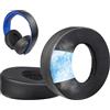 SOULWIT Cuscinetti Auricolari in Gel di Raffreddamento per Sony Gold Wireless Playstation PS4 Headset, Padiglioni Auricolari di Ricambio per la Versione 2014, Modello di Cuffia CECHYA-0083 (Nero)