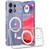 GIOPUEY Cover Magnetica per Motorola Edge 50 Fusion， Compatibile con MagSafe， PC+TPU Trasparenti Antiurto Protettiva Cellulare Custodia - Clear