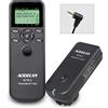 AODELAN Cavo di rilascio dell'otturatore della fotocamera - Timer telecomando cablato e wireless compatibile con Canon EOS 650D/600D/550D/500D/400D/350D/70D