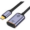 chenyang Cavo da USB C a Mini Displayport, ingresso USB tipo C femmina a Mini Displayport 1.4 maschio uscita HDTV cavo 8K @ 60hz 4K @ 120hz per tablet, telefono e laptop