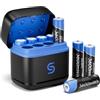 XINGLT Batteria ricaricabile AA al litio da 3600 mWh, confezione da 8 batterie ricaricabili NI-MH, ricarica rapida, con scatola di ricarica NI-MH agli ioni di litio