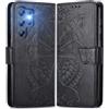 MOJIA Cover in Pelle per Doogee Note 56X / Note 56X Pro, Custodia Premium a Portafoglio con Interno Case in TPU e Porta Carte [Cinturino da Polso in Regalo]. Nero