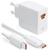 ACAGET 88W Caricabatterie per Super-Charge per HONOR Magic8Pro Magic7 Magic6 Lite Pro 200Lite, 2-Porte 88W PD Caricatore Rapido con 6A Cavo USB C 1M per HONOR 400 Lite Pro Smart 5G X9d 90 70Lite X8b X9b