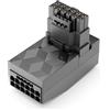 deleyCON Adattatore PCI-e 5.0 Angolato 90° 12+4 Pin 16 Pin Tipo B per Schede Grafiche fino A 600W - Connettore PCIe 12VHPWR - Compatibile con GPU