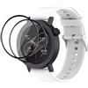 QINOUK Cinturino per CMF by Nothing Watch Pro 2, [Traspirante] Cinturino in Silicone Morbido, [2 Pack] Pellicola Protettiva Dello Schermo, per CMF Watch Pro 2-Bianco